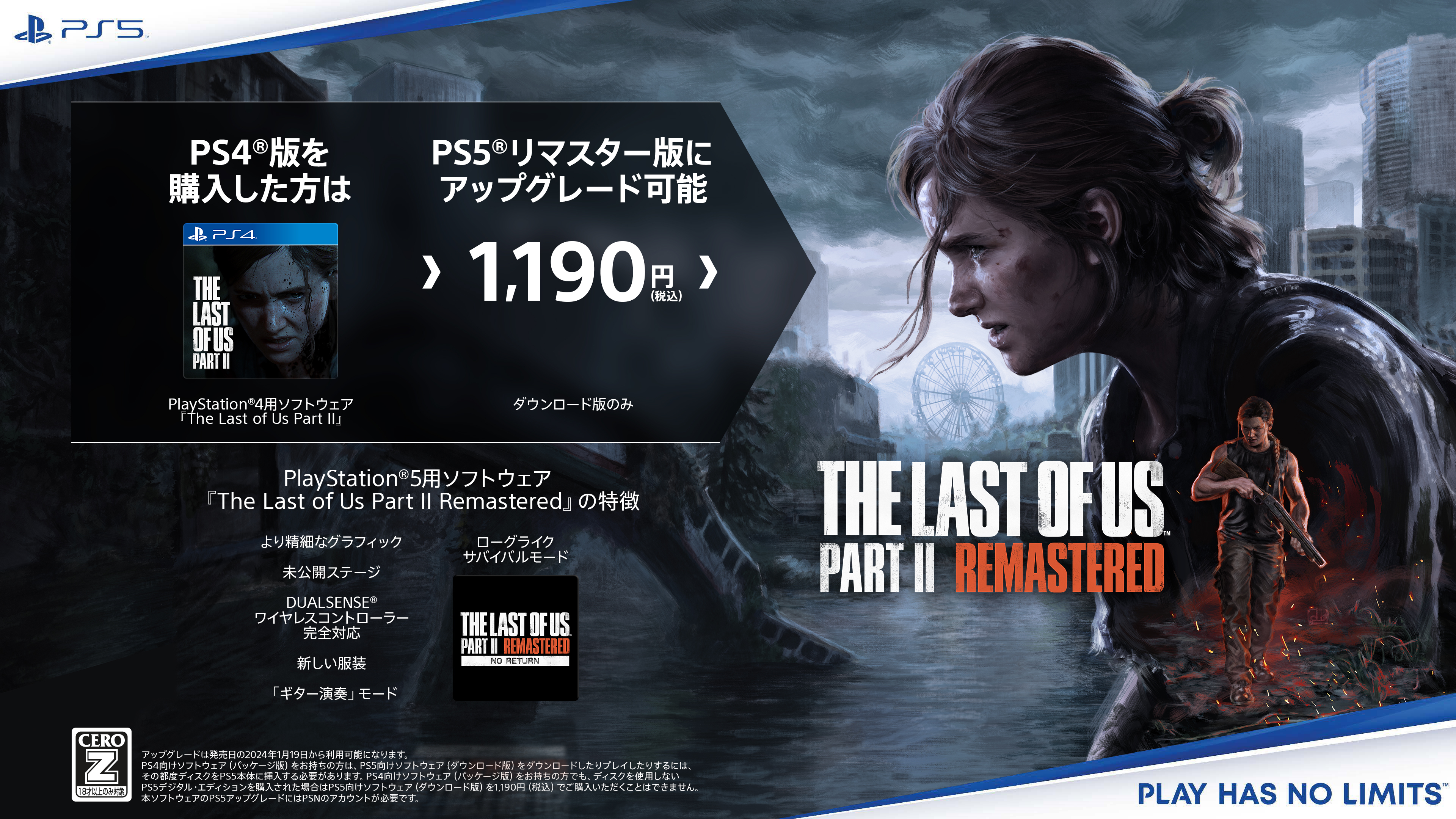 PS5「The Last of Us Part II Remastered」本日2023年12月5日(火