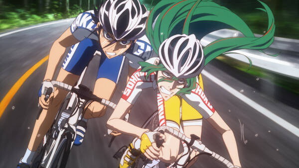 自転車競技アニメ 弱虫ペダル 巻島vs東堂のラストクライムを描いた